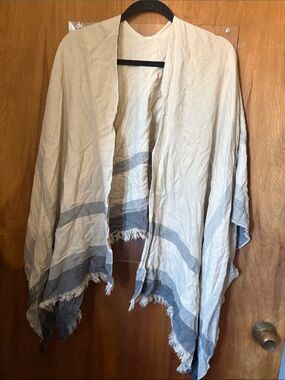 Siizu Alltrue Cozy Fringed Poncho Shawl Wrap